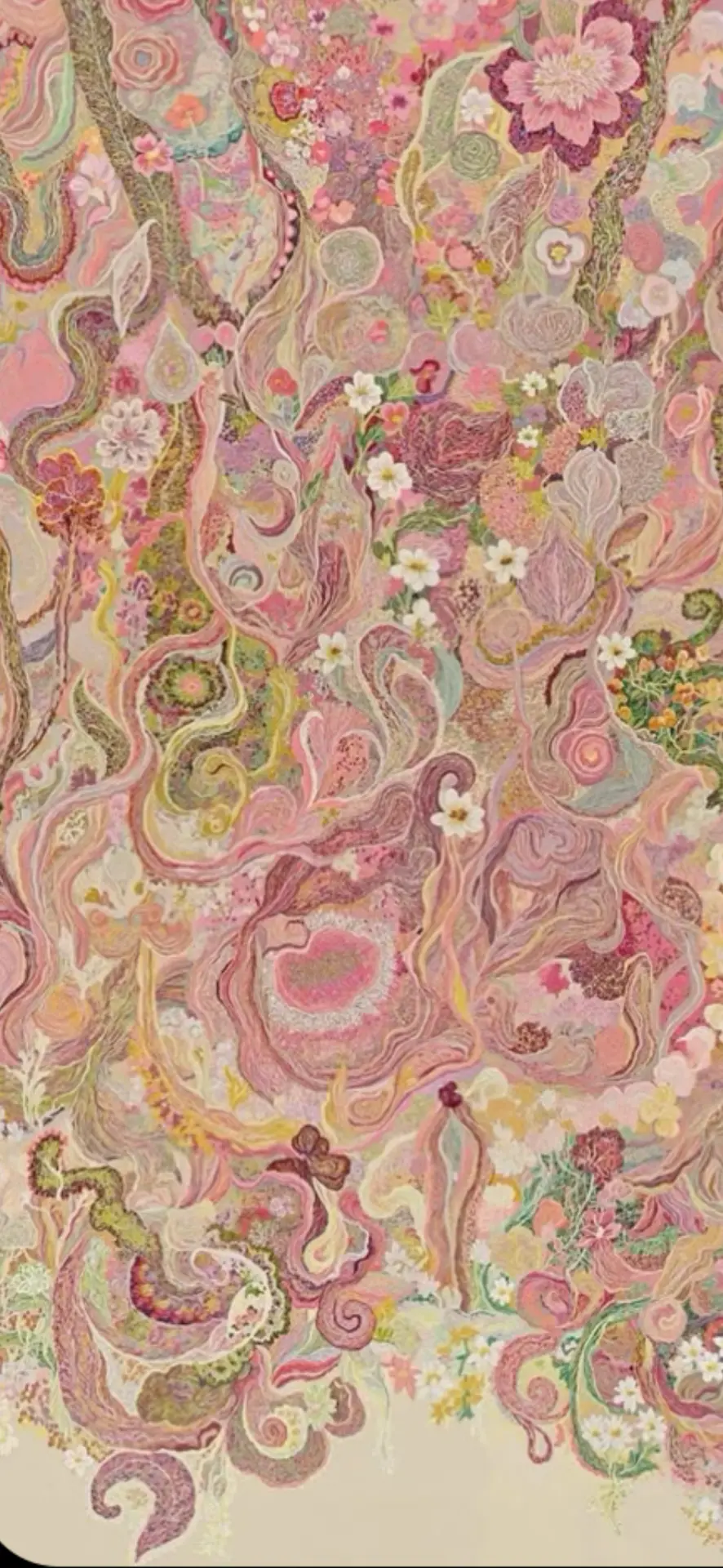 Paisley-tapet i rosa