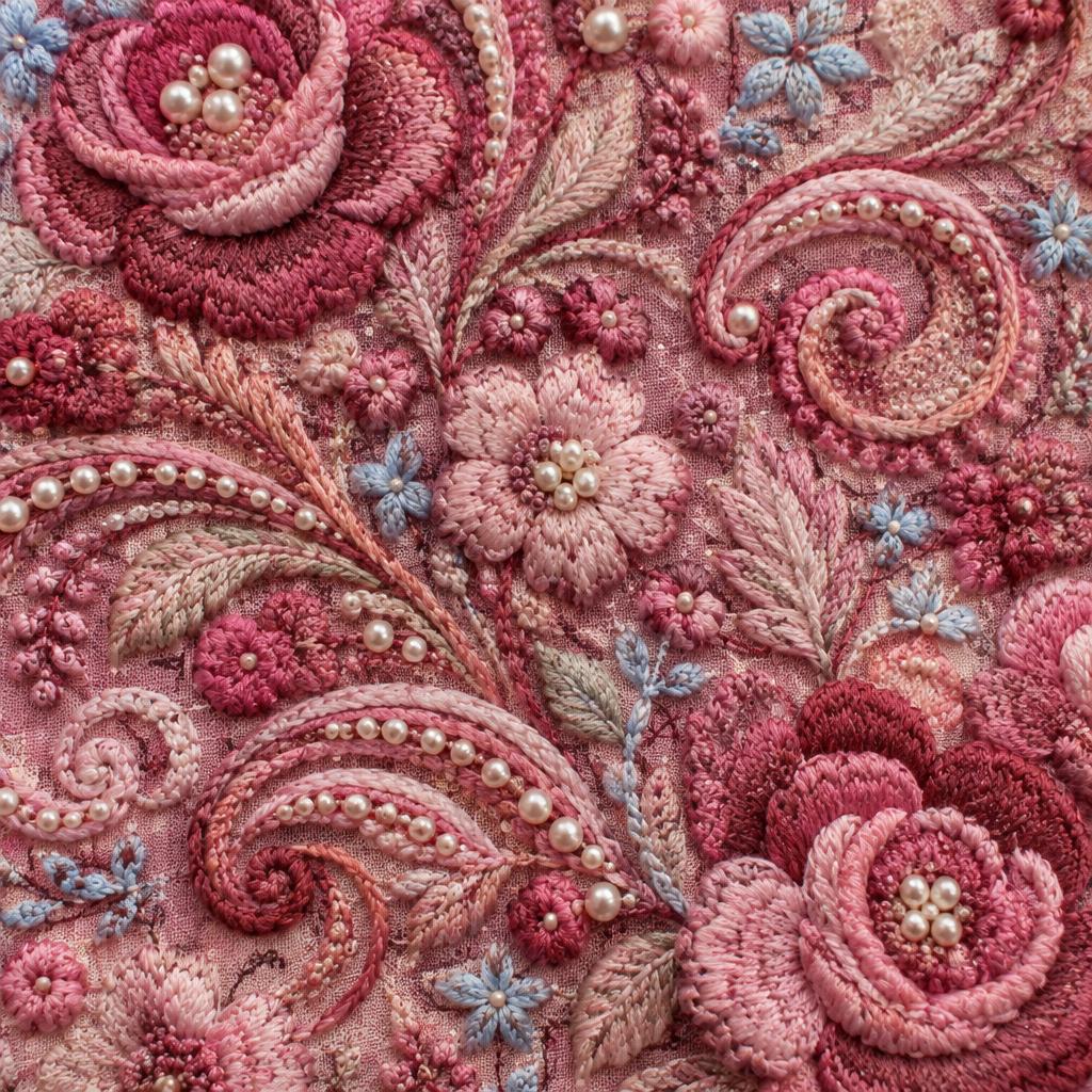 Broderet rosamønster